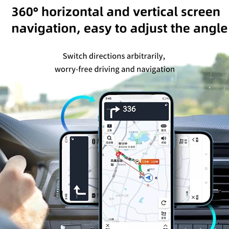 Magnetic Car Wireless Charger For iPhone 12 13 14 15 Pro Max Mini Magnet Car Phone Holder Stand Mount 15W Fast Charging Station