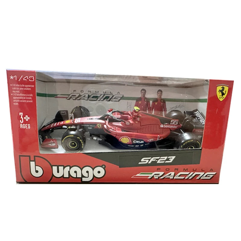 Bburago 1:43 F1 Model Car Mercedes Ferrari Redbull Racing SF23 AlpineA523 AlfaC43 Metal Diecast Verstappen Collectible Miniature
