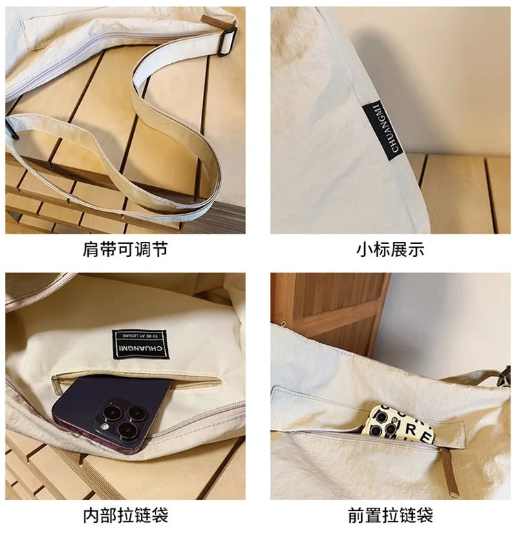 Japanese Women Men Shoulder Crossbody Bag Large Canvas Messenger Bags for Student 2024 Brand Book Bags Female Handbag Satchels