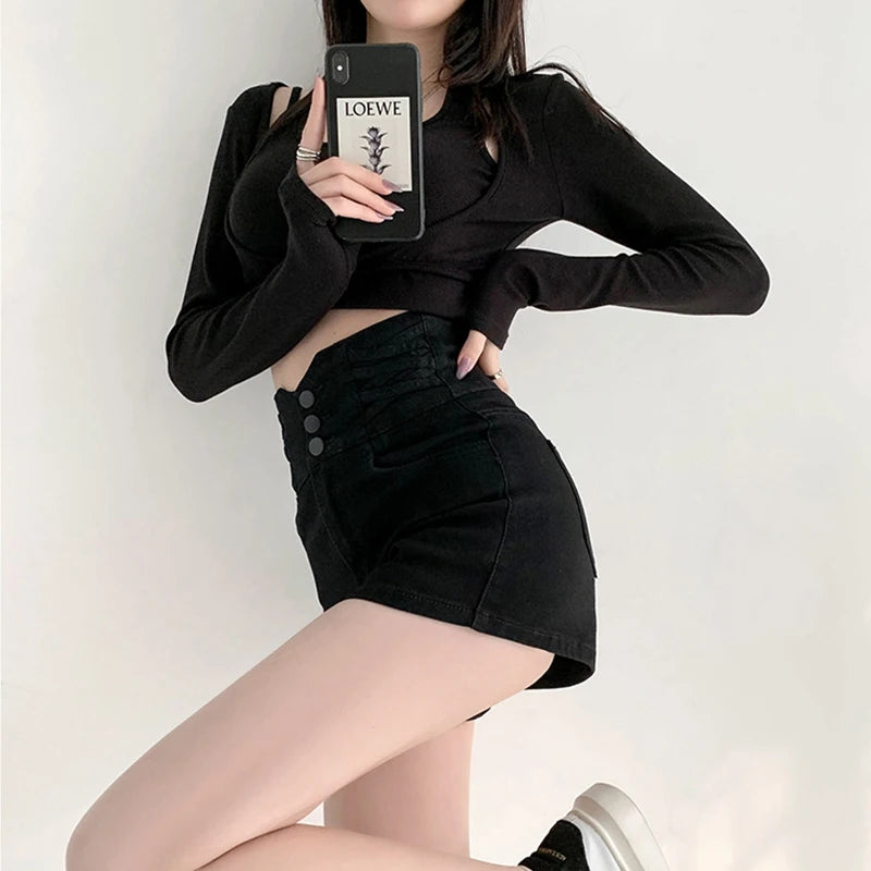 Summer Denim Shorts Women Jeans Short for Women High Waist Denim Hot Shorts Sexy Jeans pantalones short femme