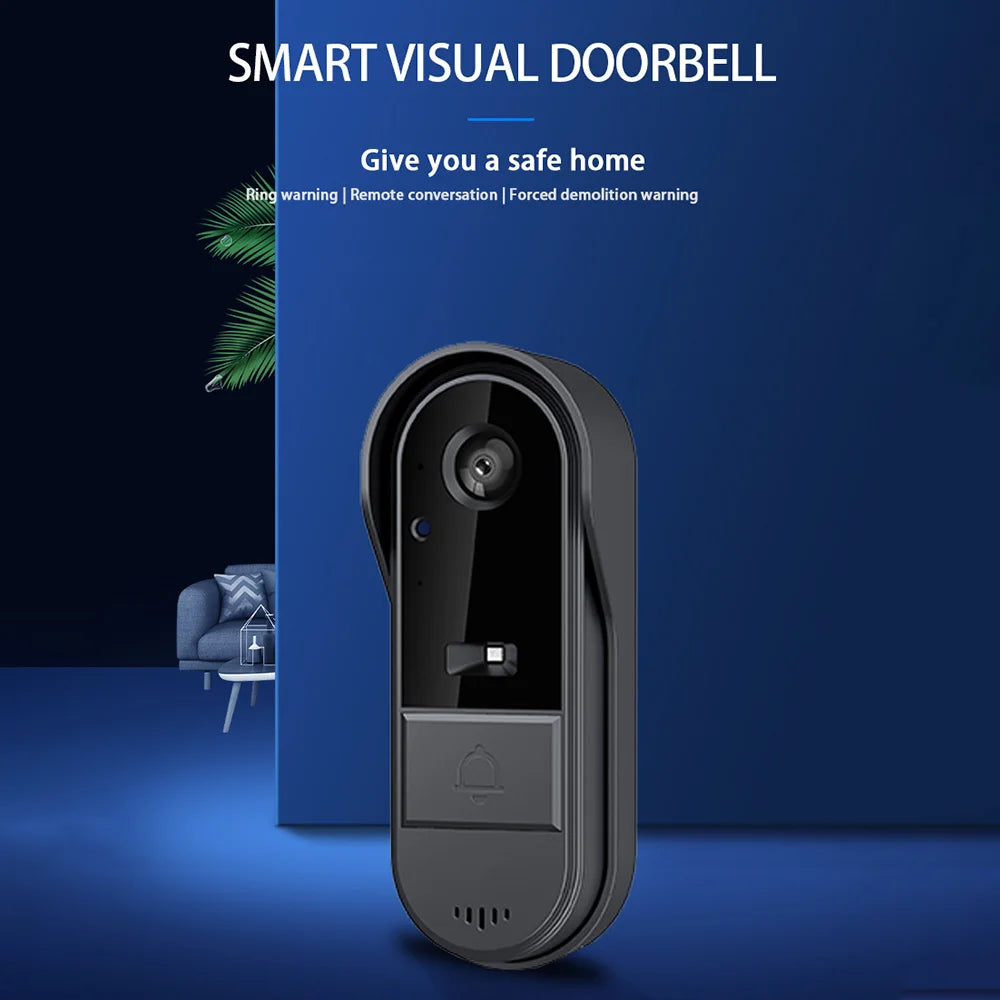 Smart Doorbell Ring Door Camera Wireless Intelligent Video Bell Camera 125 Degree Wide-angle Lens Bidirectional Visual Intercom
