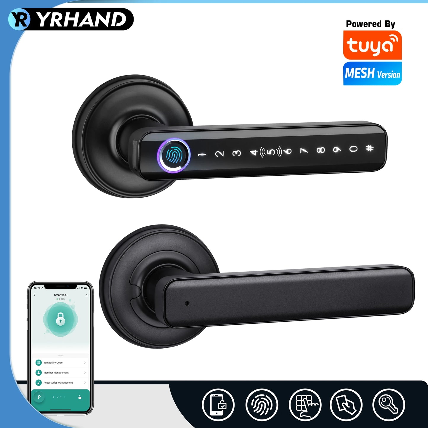 smart home cerradura inteligente tuya smart door lock safe fingerprint locker keyless entry digital door lock home apartment
