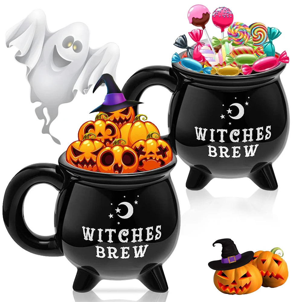 1pc Halloween Witches Brew Cauldron Coffee Mug Ceramic Coffee Cups 12 Oz Mug Ceramic Witchy Gifts Witch Decor Halloween Mug