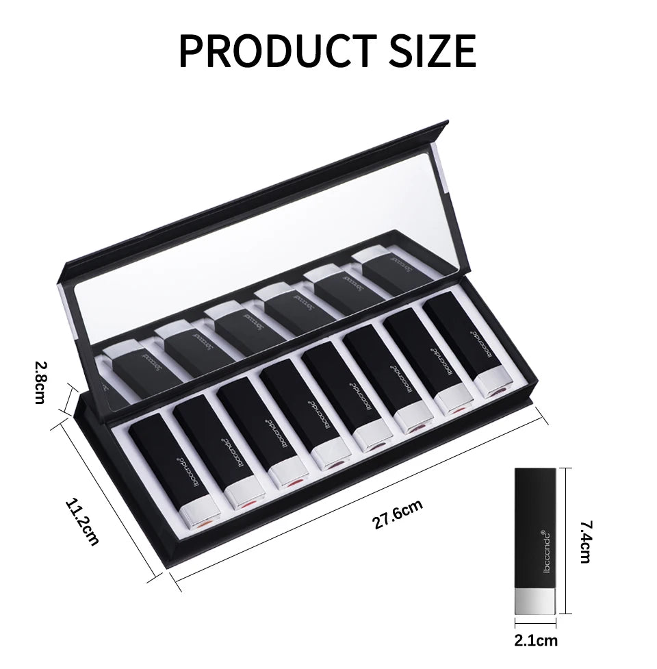 8Pcs/Set Velvet Matte Lipstick Set Long Lasting Waterproof Creative Piano Box Design Nude Red Batom Makeup Cosmetic Gifts