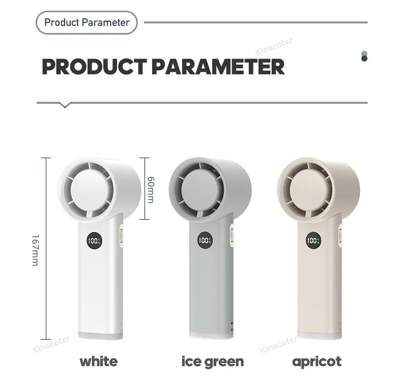 New Digital Handheld Fan High Speed Wind 100 Speeds Cooler Fan Ventilator Turbo Fan Air Circulator Handfan