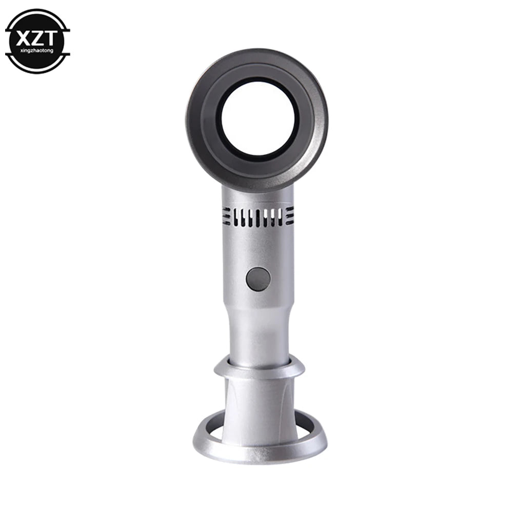 Portable Handheld Fan Mini USB Bladeless Fan Rechargeable Desktop Fan with Three Wind Speeds