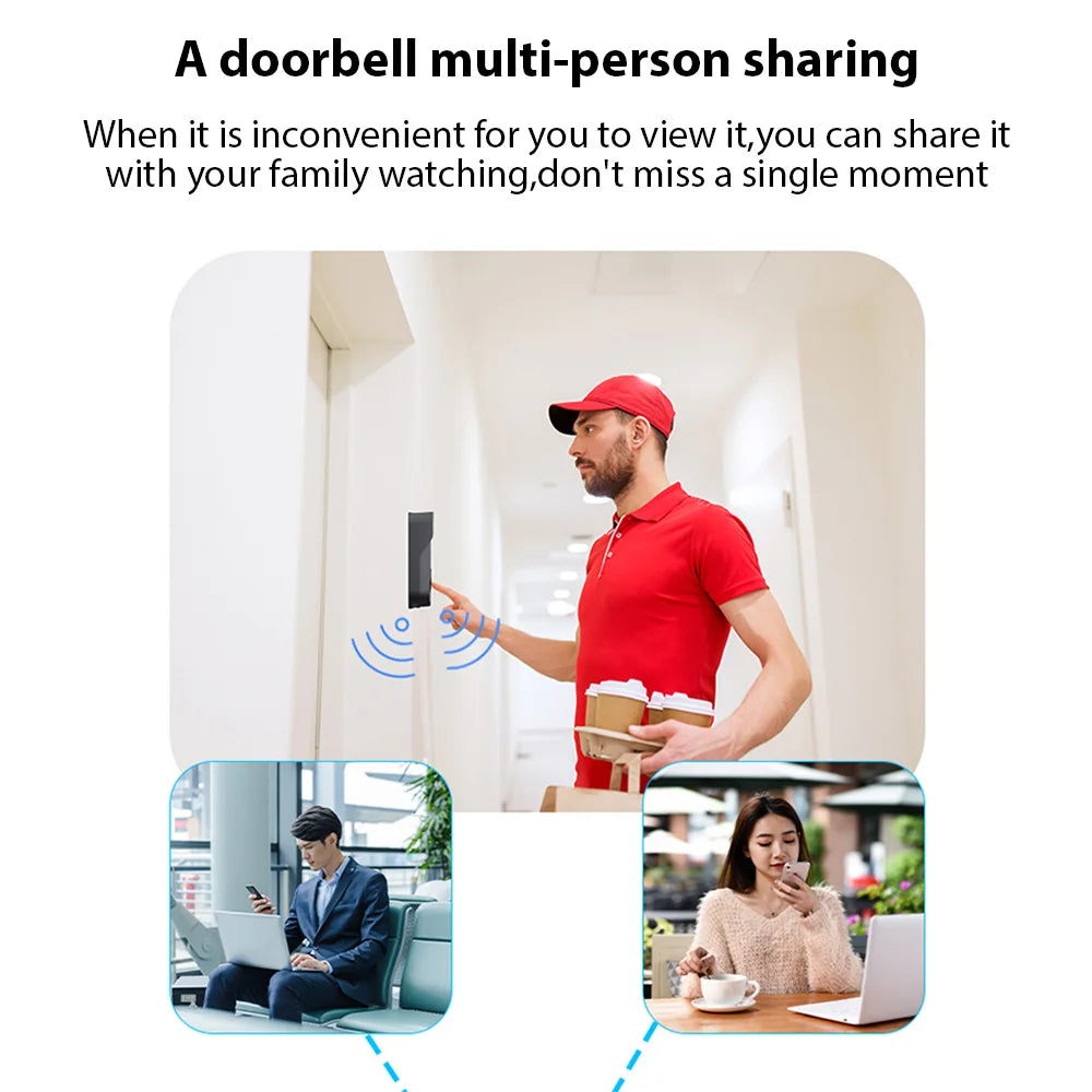 Smart Doorbell Ring Door Camera Wireless Intelligent Video Bell Camera 125 Degree Wide-angle Lens Bidirectional Visual Intercom