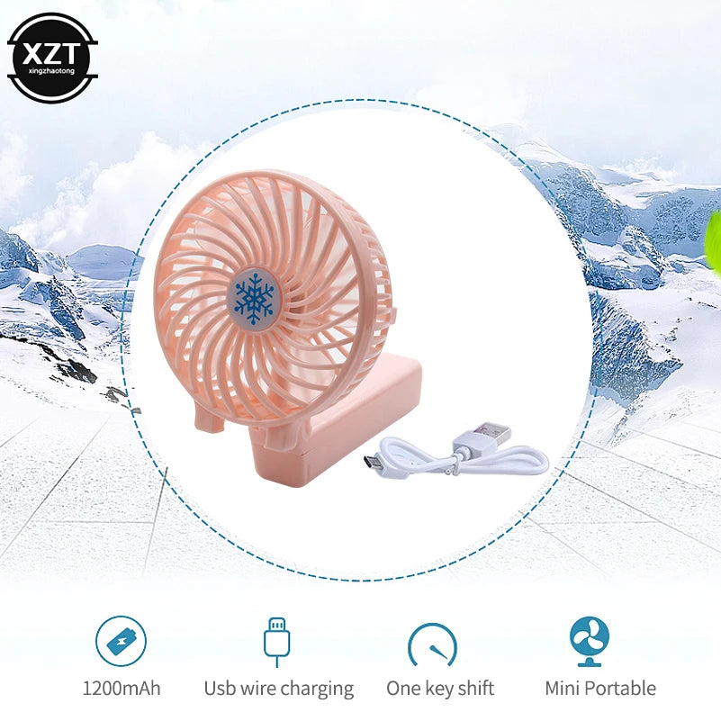USB Mini Fan Handheld Fan Desktop Fan Portable USB Charging Fan Office Travel Dormitory Multi-color Options