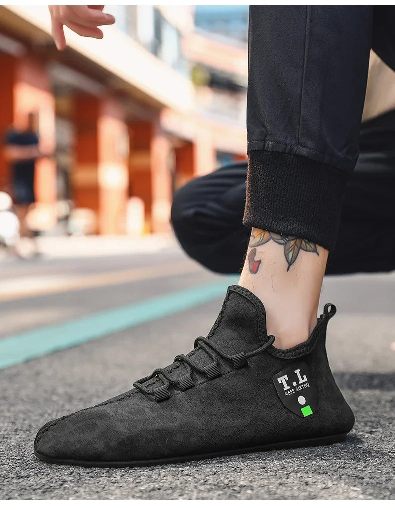 YRZL Men's Shoe Light Loafers Breathable Soft Comfortable Brown Walking Outdoor Casual Shoes Men 2024 Summer Lace Up Loafer Shoe