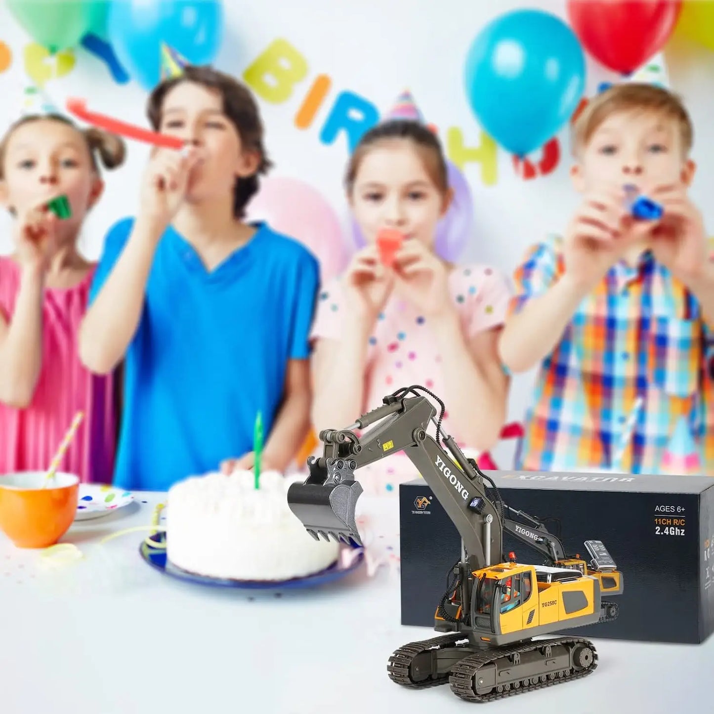 RC Excavator 1:20 Remote Control Truck 2.4G RC Crawler Engineering Vehicle Truck Radio Control Children\'s Day Back to School