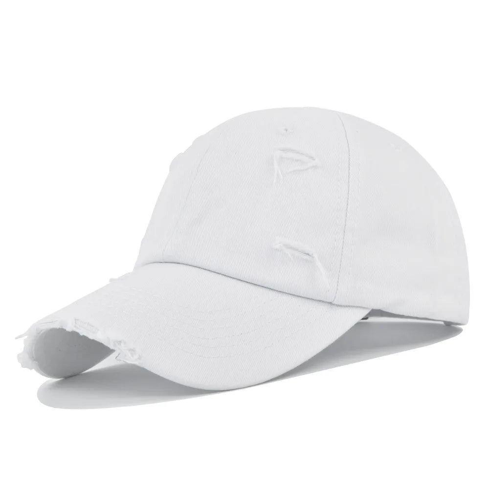 Washed Hole Baseball Cap New Spring Solid Sunhat Men Women Unisex-Teens Cotton Snapback Caps Fashion Hip Hop Vintage Summer Hat