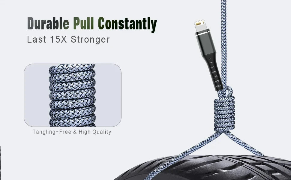 Original Fast USB Charging Cable for iPhone 14 8 7 6S Plus X XR XS 13 12 11 Pro Max SE Nylon Braided USB Charger Cord Data Cable