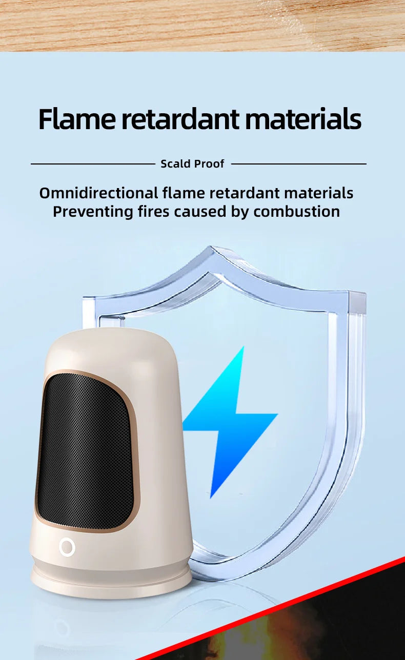 1200W Portable Desktop Electric Heaters Heater for Home Foot Warmer Heater Energy Saving Bedroom Heating for Office Home