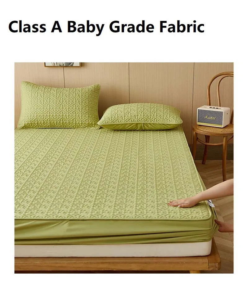 Pure Cotton Soft Quilted Mattress Cover Anti-bacterial King Size Customized Bed Pad Protector Cover Not Included Pillowcase