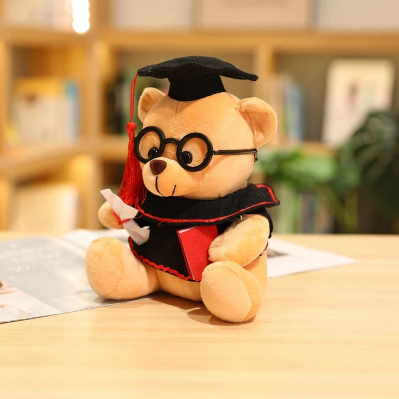 1pc 18/23cm Cute Dr. Bear Plush Toy Stuffed Soft Kawaii Teddy bear Animal Dolls Graduation Gifts for Kids Children Girls