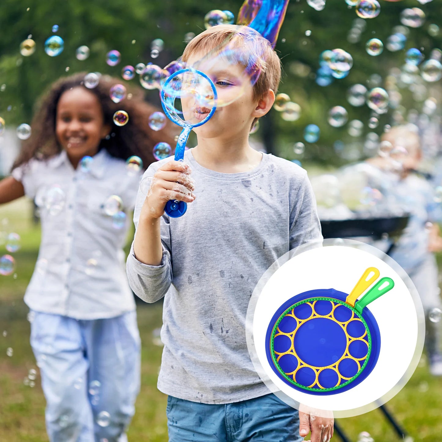 Children Big Bubbles Wand Kit Kids Toys Fancy Bubble Circle Props Parent-child Interaction Props Outdoor Playtime Birthday Party