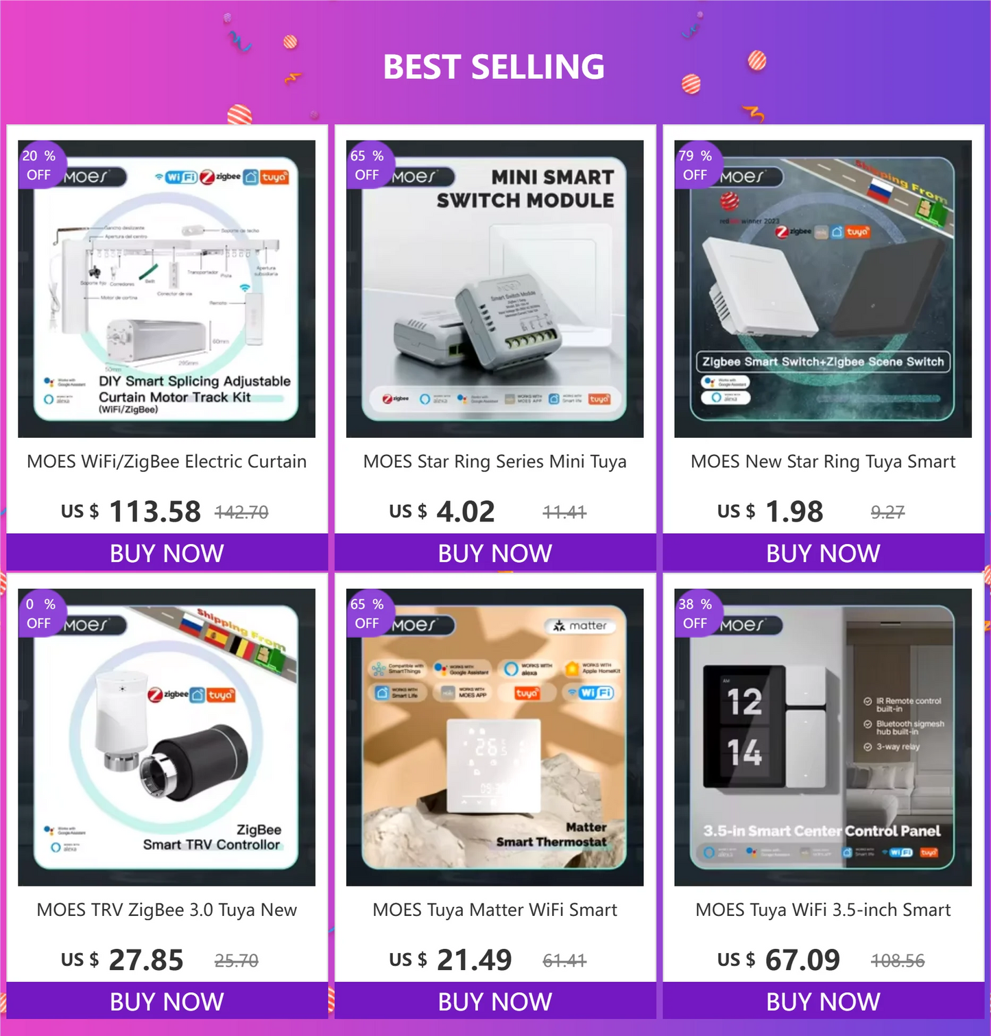 MOES Tuya ZigBee/BLE Smart Gateway Hub Smart Home Bridge Smart Life APP Wireless Remote Controller Works with Alexa Google Home