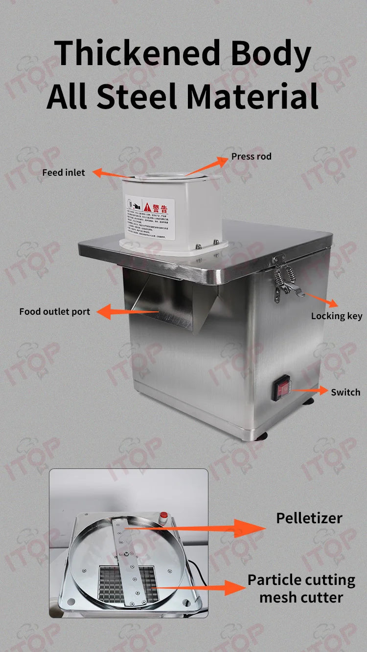 ITOP LEVEC Multi-Function Vegetable Slicer Chop/Dice/Shred 4-in-1 Stainless Steel Kitchen Machine Food Processor 220V 110V
