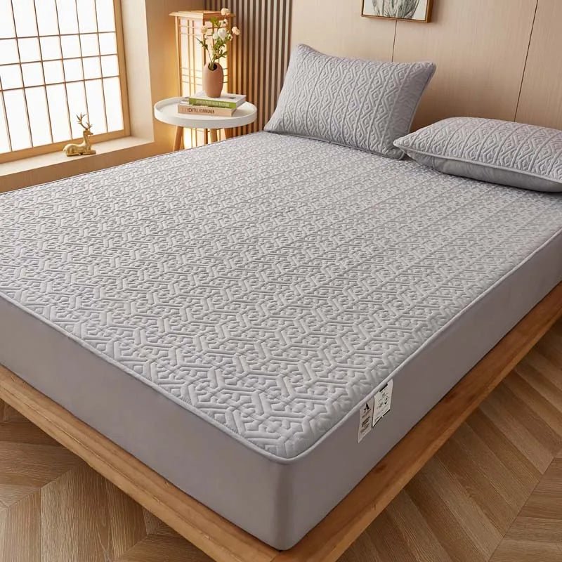 Pure Cotton Soft Quilted Mattress Cover Anti-bacterial King Size Customized Bed Pad Protector Cover Not Included Pillowcase