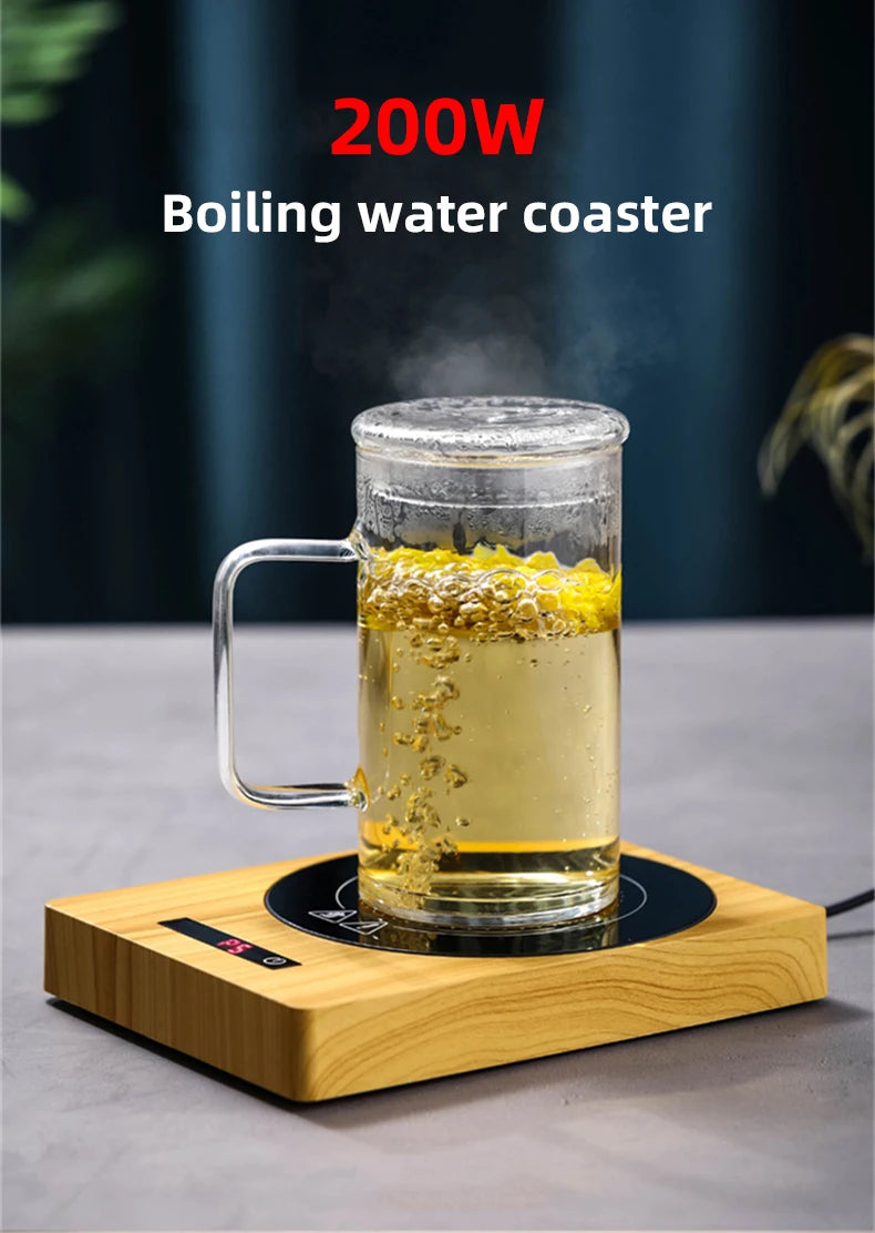 200W Cup Heater Mug Warmer 100°C Hot Tea Maker 5 Gear Warmer Coaster Electric Hot Plate Heating Pad Coffee Milk Tea 110V/220V
