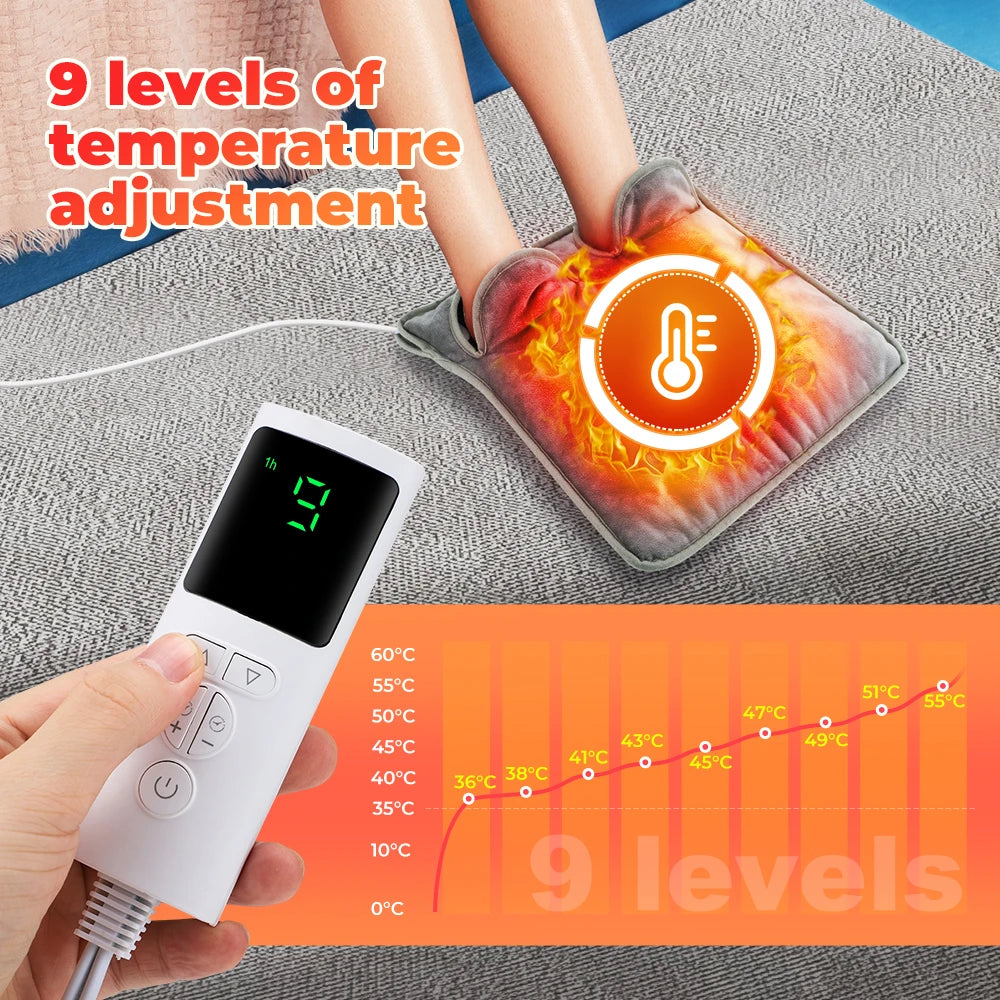 Electric Heating Pad Foot Warmer Soft Plush Washable Portable Winter Heater Thermal Blanket Hand Foot Warming Mat For Bed Sofa