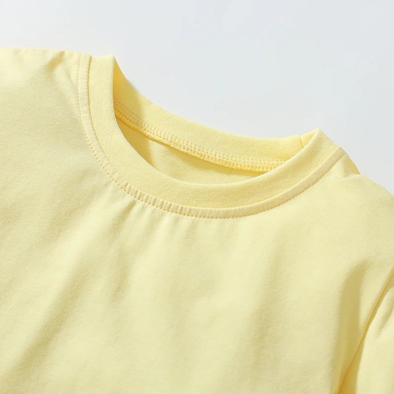 Little maven 2024 New Tracksuit Summer Yellow Cotton Baby Girls Children's Clothing Sets Cartoon Flowers Tops+Pants Kids Clothes