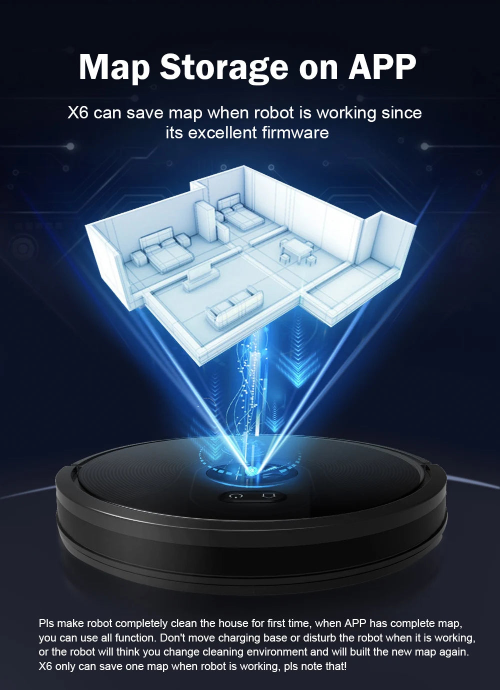 Robot Vacuum Cleaner ABIR X6 , 6000PA Suction, Smart Eye System,APP Virtual Barrier,Smart Home Appliance,Auto Floor Mopping