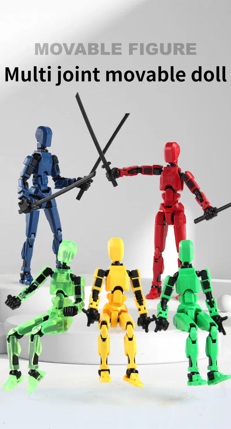 Lucky Robot 13 Action Figure, 3D Printed Multi-Jointed Movable Robot Action Figure, Dummy Robot 13 Action Figure for Kids Adults
