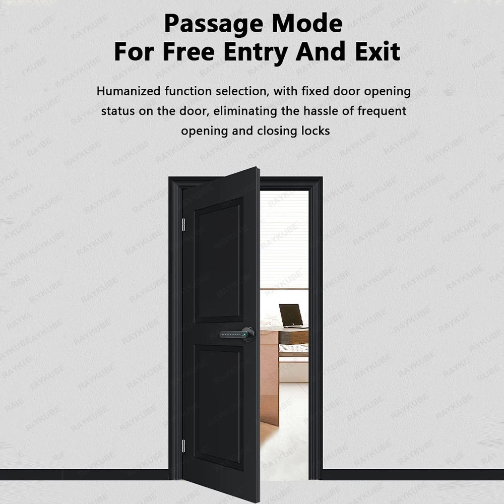 RAYKUBE M3 Tuya BLE Smart Fingerprint Electronic Door Lock Password Lock with Keys Smartlife/Tuya APP Unlock Delivery From USA