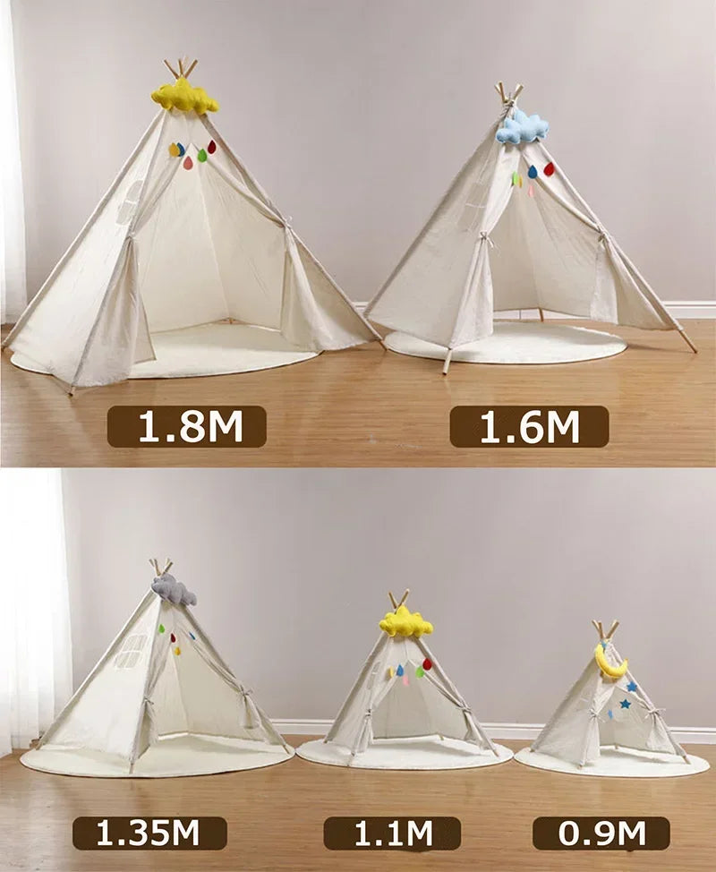 1.6M Portable Kids Tent Play House for Children Tent Cabana Tipi Infantil Baby Teepee Tents Castle LED Lights/Carpet/Decoration