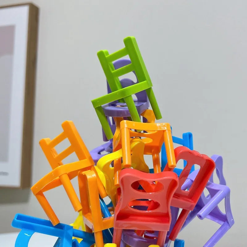 24-42pc children's puzzle folding chair toy parent-child interactive game for kids chair stack party game juego social games
