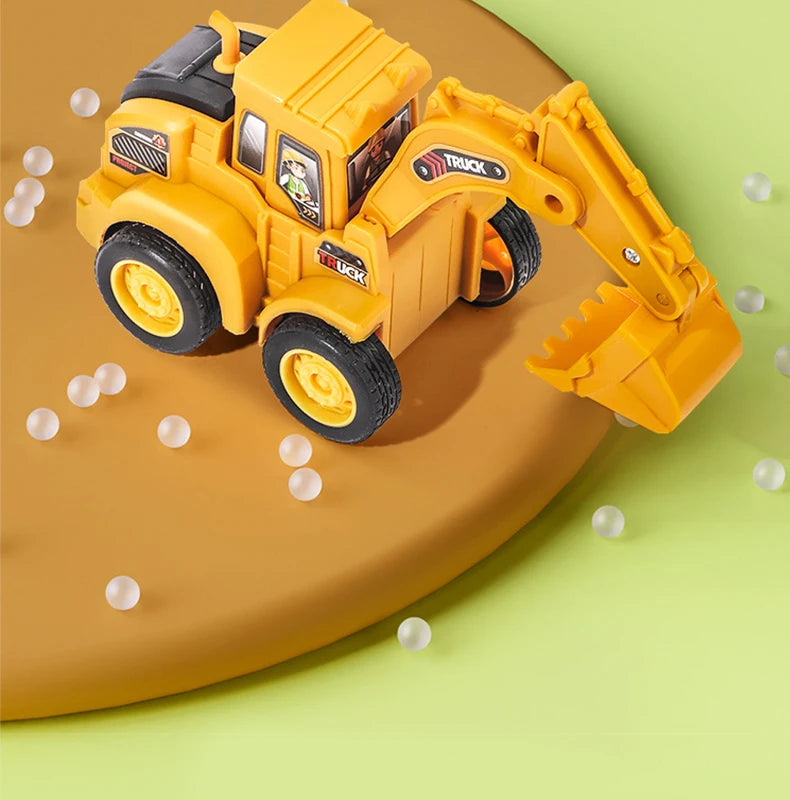 Engineering Vehicle Model Press Sliding Car Excavator Bulldozer Children Educational Construction Vehicle Toy Kids Boy Gift