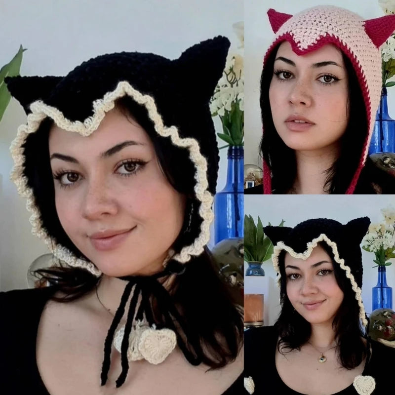 Crocheted Covering Hat Halloween Gift Warm Fun Hat