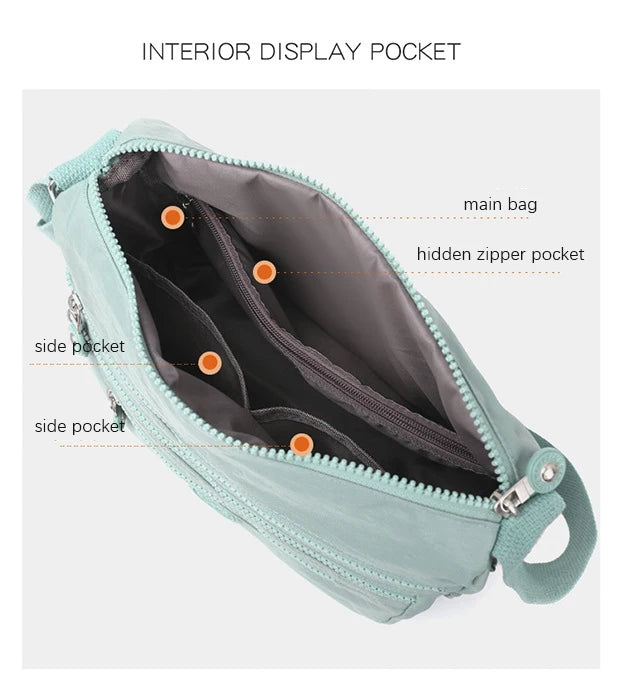 Women's Messenger large capacity Shoulder Bag Polyester Fashion Cosmetic Bag Simple and Versatile Handbag Crossbody Bag