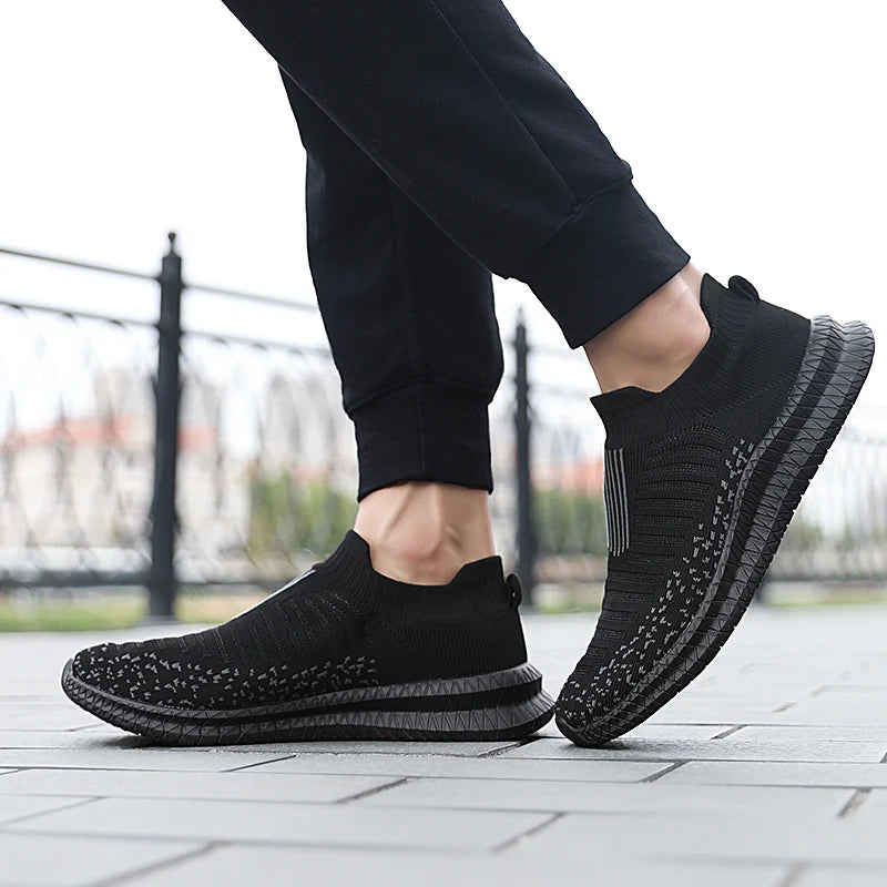 Men's Sneakers Classic Casual Shoes Breathable mesh running sneakers without lacing Lightweight Walking shoes