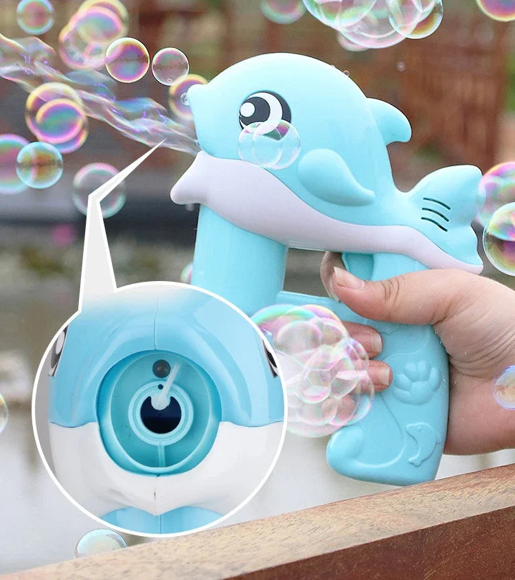 Bubble Gun Electric Automatic Soap Cute Bubbles Machine Kids Portable Outdoor Party Toy LED Light Blower Toys Children Gifts