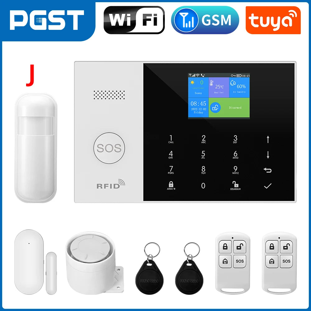 Tuya Smart 2G Alarm System for Home Burglar Security 433MHz WiFi GSM Alarm Wireless House App Control