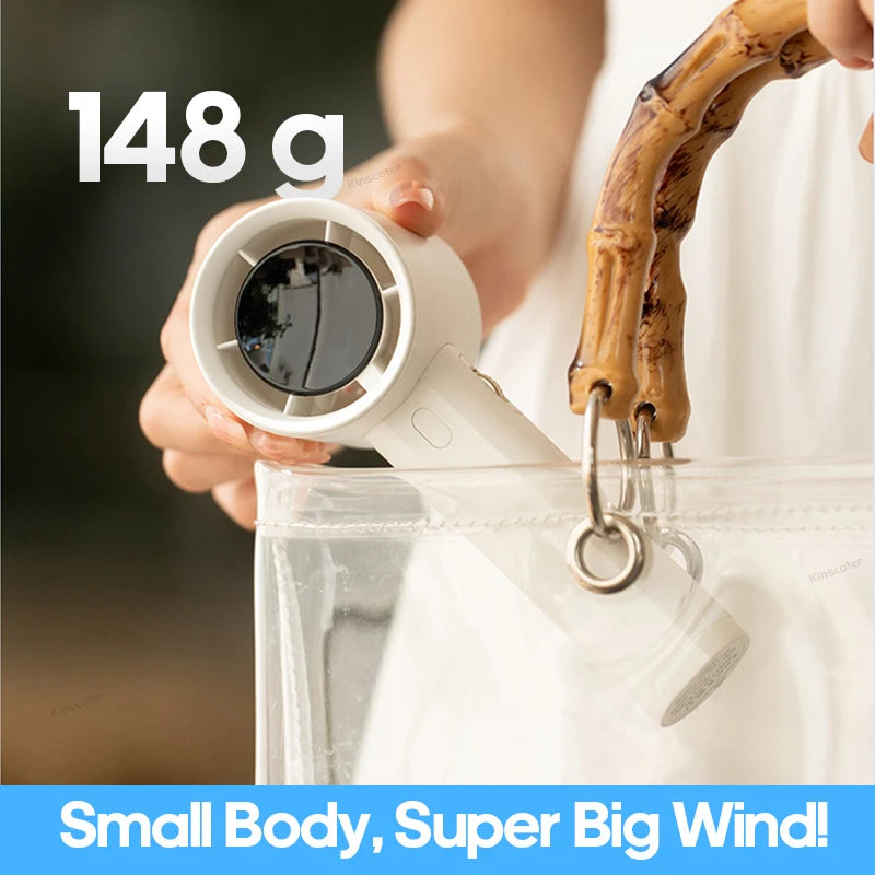 Mini High Speed Turbo Handheld Fan 100 Wind Speeds Adjustable with Digital Display 3000mAh Battery Operated Electric Eyelash Fan