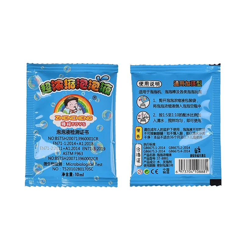 10 Pcs Bubbles Liquid New 100ml Concentrate Soap Water Bubble Gun Accessories Soap Bubble Liquid Bubble Refills Set