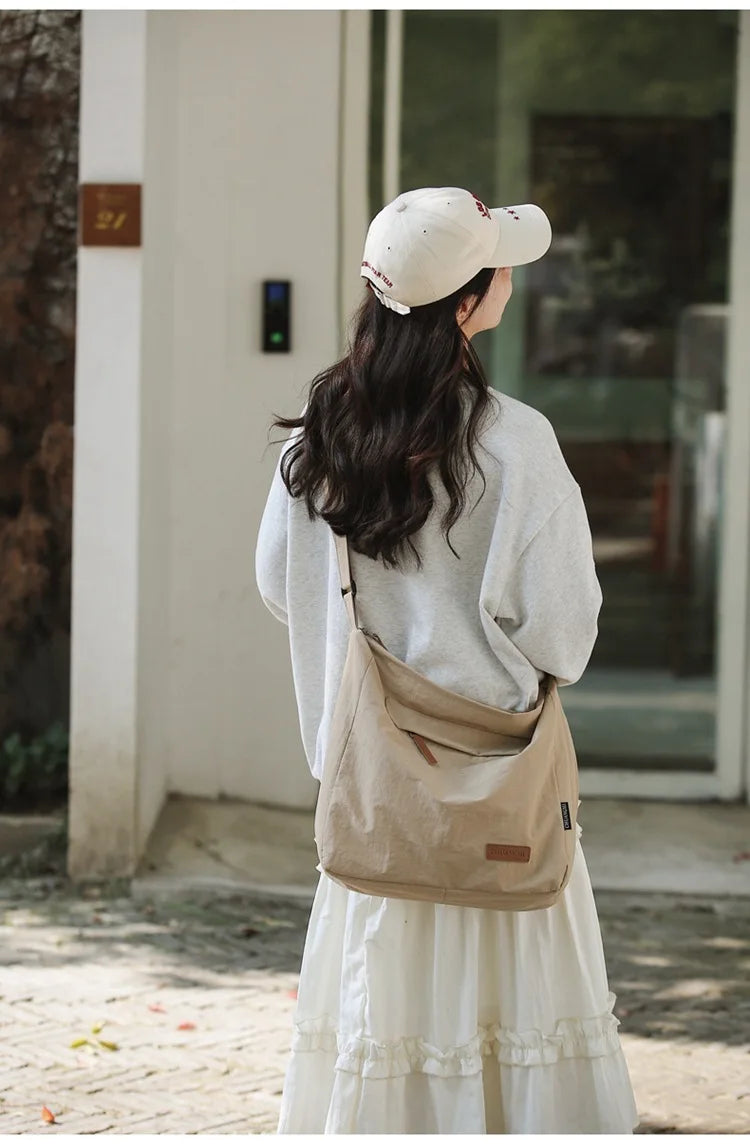 Japanese Women Men Shoulder Crossbody Bag Large Canvas Messenger Bags for Student 2024 Brand Book Bags Female Handbag Satchels