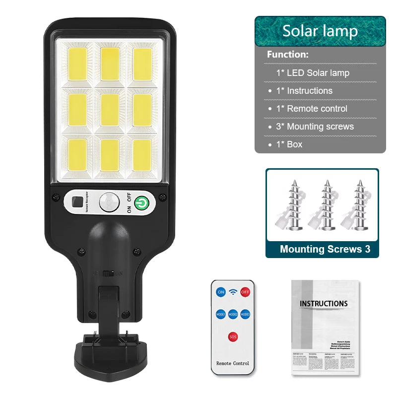 500000LM Solar Light Outdoor LED Solar Lamp Motion Sensor Street Light Waterproof Wall Light Garden Outdoor Christmas Decoration