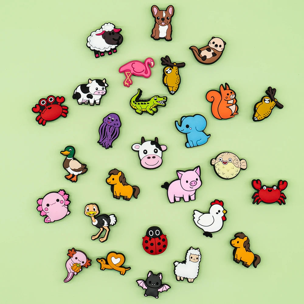 1pcs Animals Pig Dogs Flamingos Salamander Cow Shoe Charms Decorations Pins Accessories for Kids Women Girls Child Favor Gifts