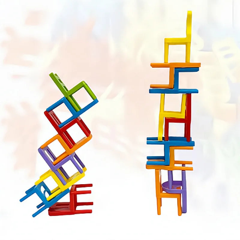 24-42pc children's puzzle folding chair toy parent-child interactive game for kids chair stack party game juego social games