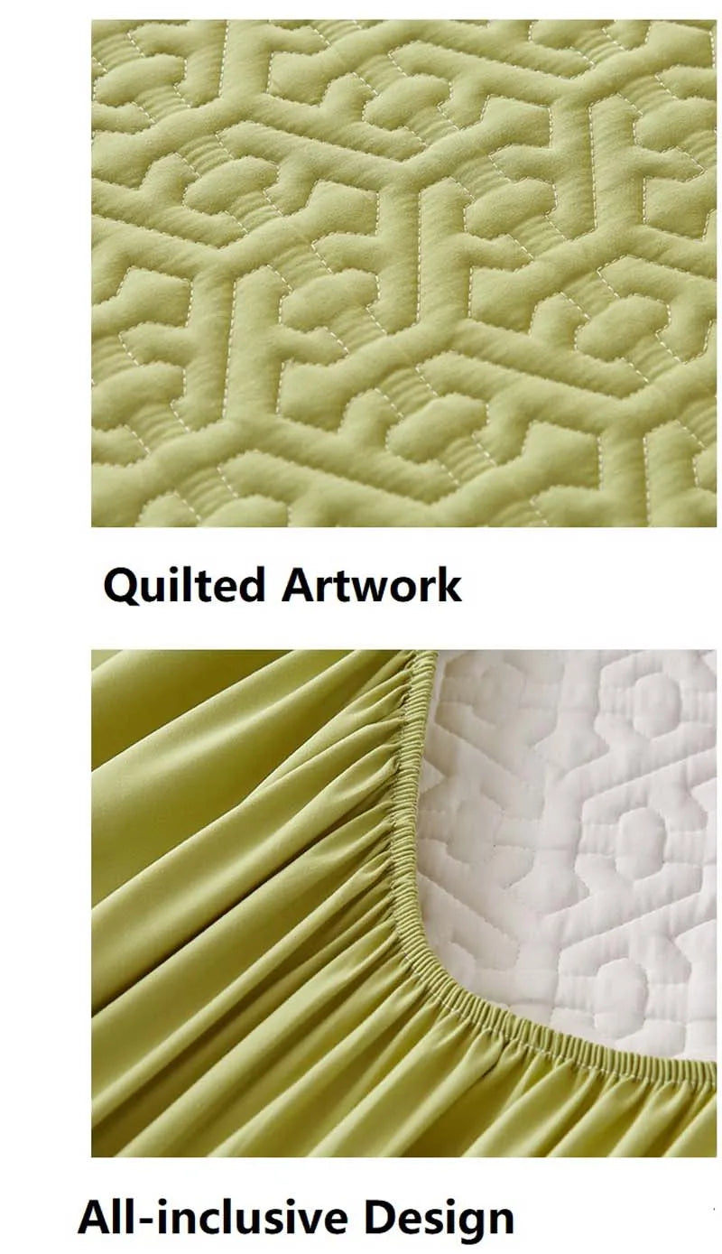 Pure Cotton Soft Quilted Mattress Cover Anti-bacterial King Size Customized Bed Pad Protector Cover Not Included Pillowcase