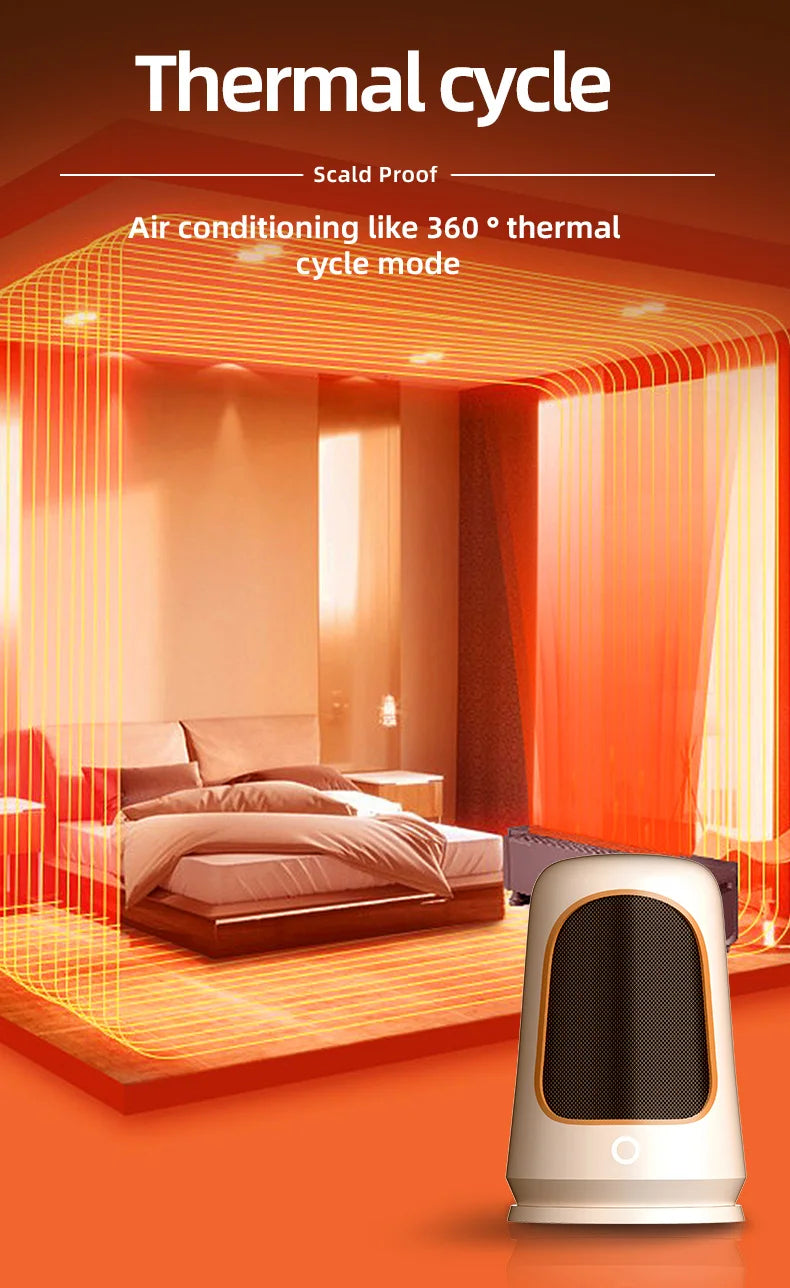 1200W Portable Desktop Electric Heaters Heater for Home Foot Warmer Heater Energy Saving Bedroom Heating for Office Home