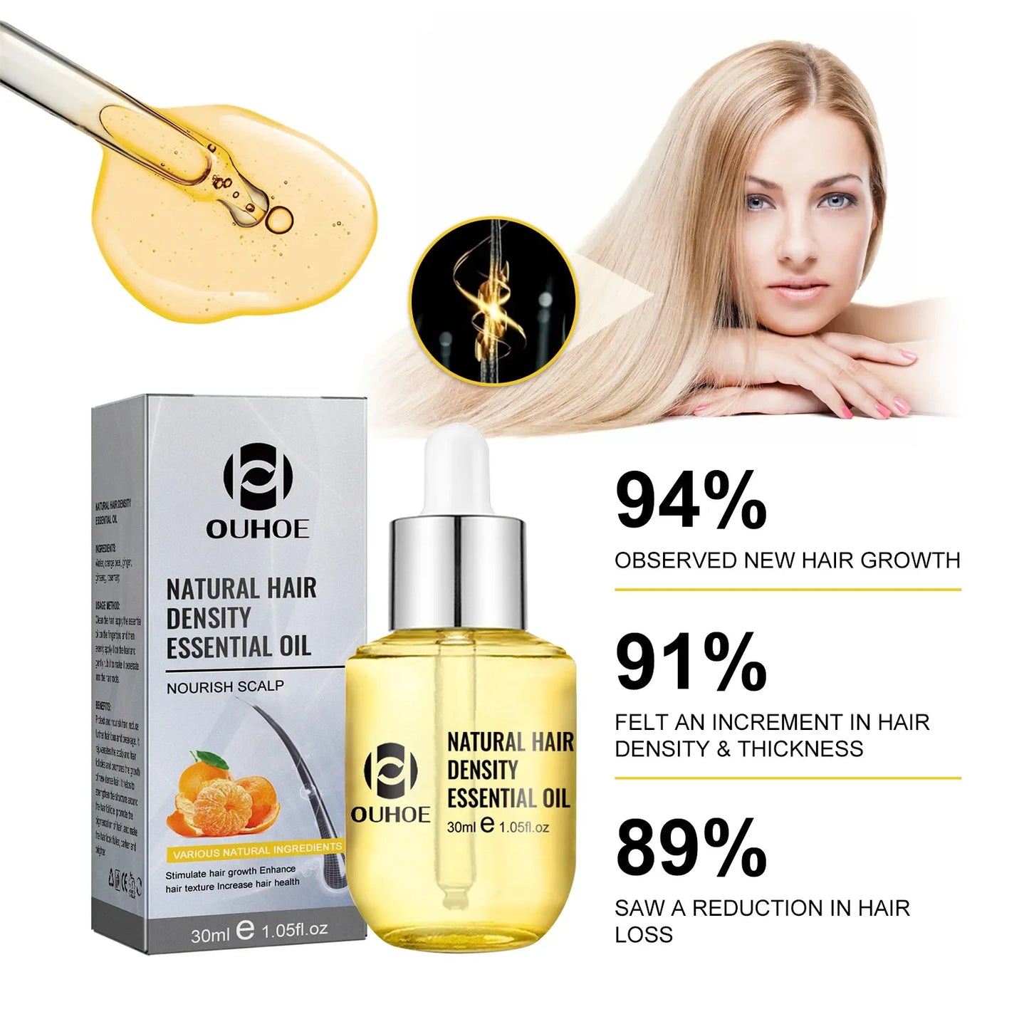 Hair Growth Essential Oil Treatment Seborrheic Alopecia Follicle Repairing Reduce Hairline Baldness Dense Grow Fast Hairs Lotion