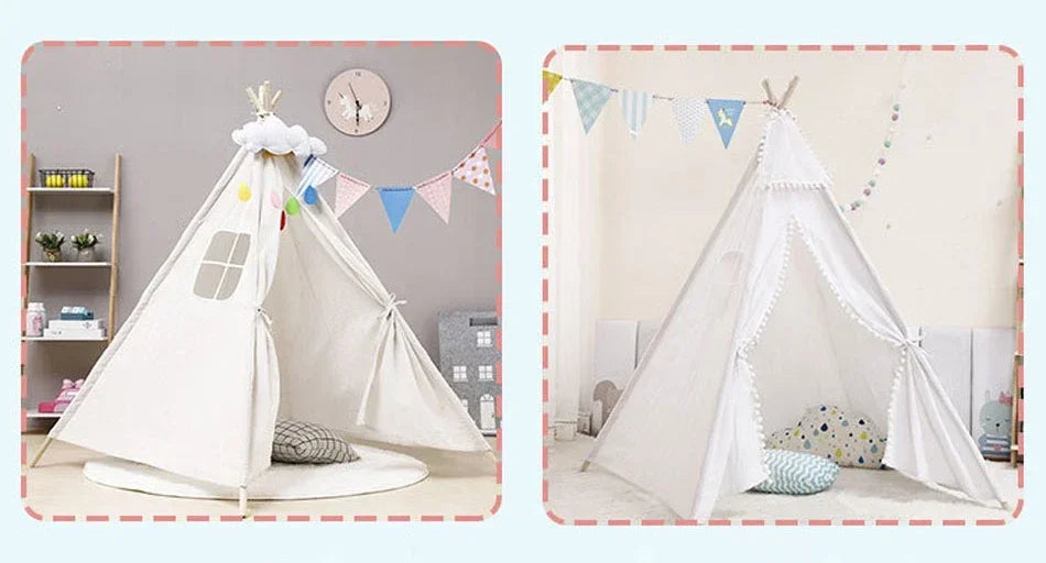 1.6M Portable Kids Tent Play House for Children Tent Cabana Tipi Infantil Baby Teepee Tents Castle LED Lights/Carpet/Decoration
