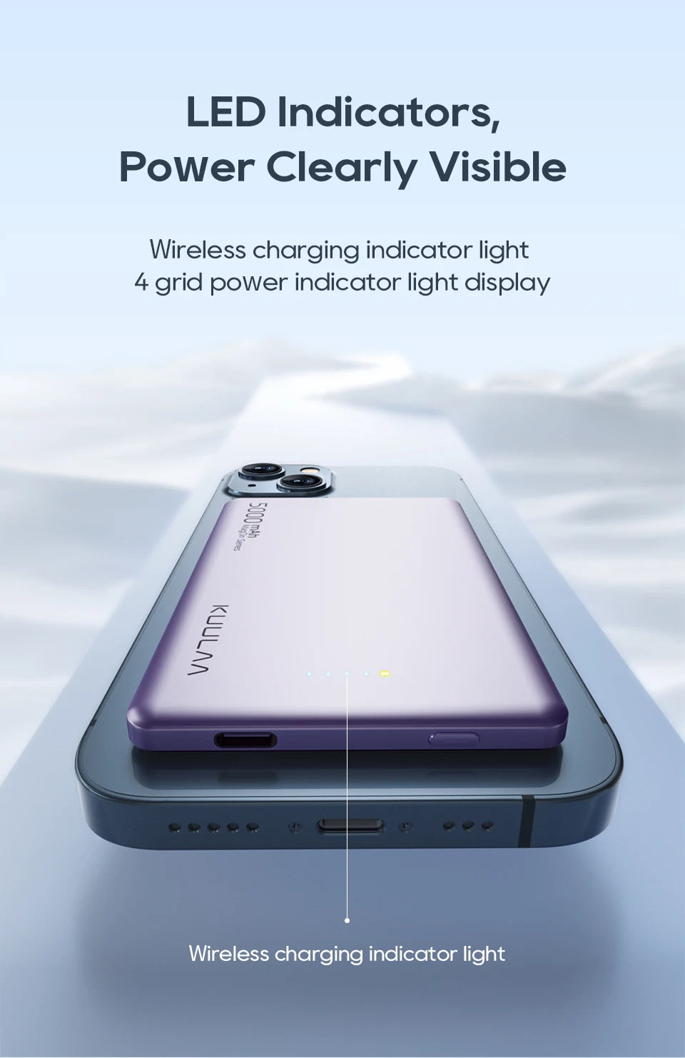 KUULAA Magsafe Power Bank 5000mAh Magnetic Wireless Phone Charger External Battery 20W Fast Charging For iPhone 15 14 PowerBank