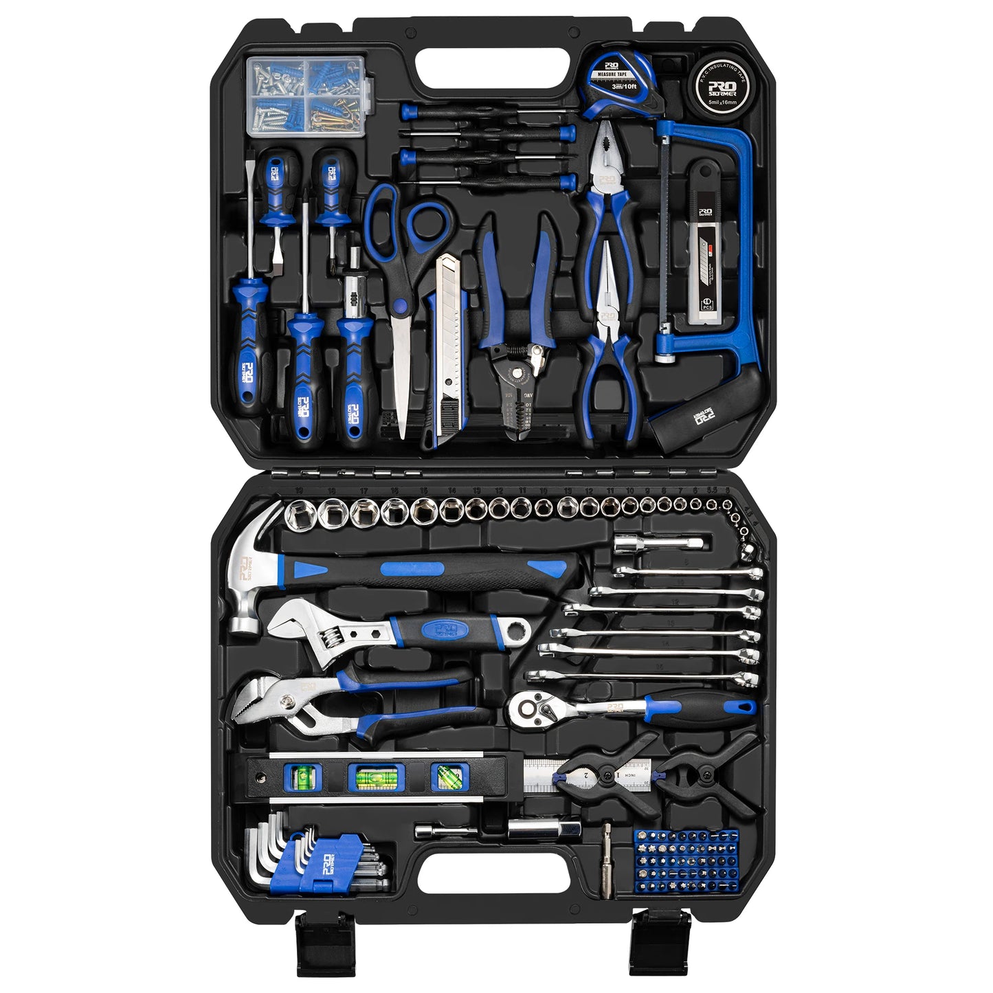 259Pcs Hand Tool Set DIY Home Repair Tool Kit Woodworking Tools Bag Car Repair Tool Set Wrench Saw Screwdriver By PROSTORMER