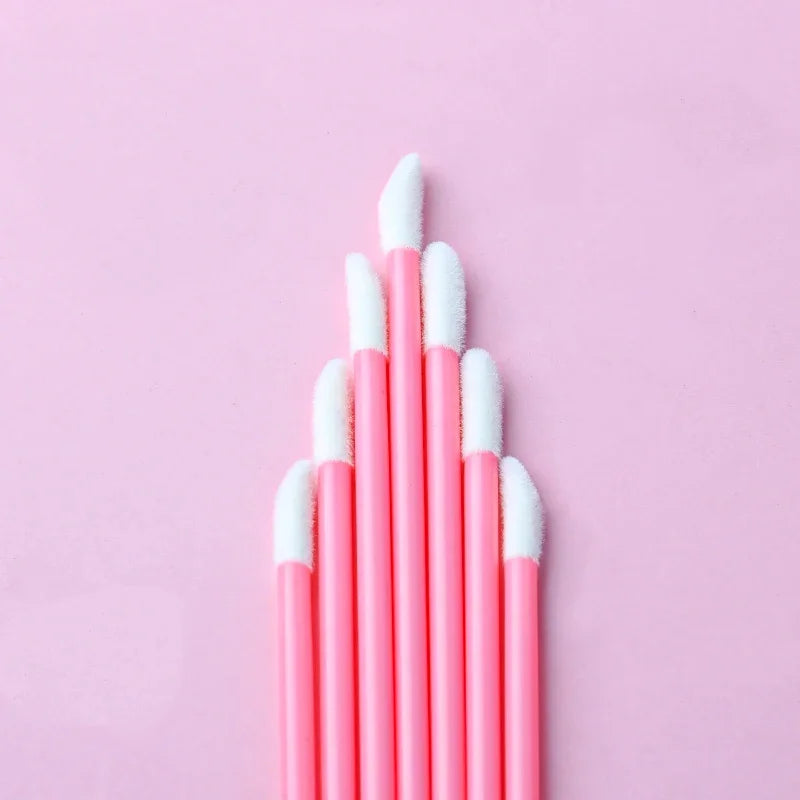 100 Pcs Disposable Lip Lint Free Applicators Lipstick Testers Wands Applicators for Makeup Lip Brushes Makeup Beauty Tool
